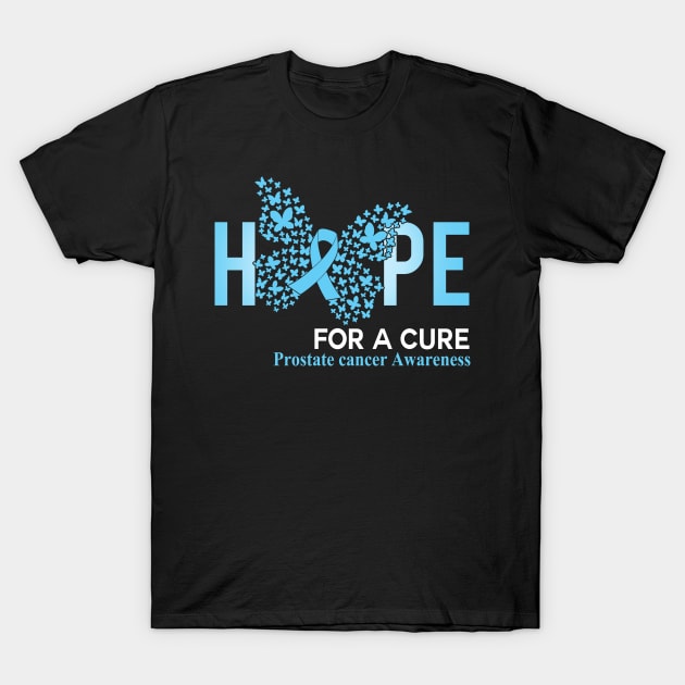 Hope For A Cure Butterfly Gift Prostate cancer 2 T-Shirt by HomerNewbergereq